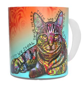 Cat Coffee Mugs by Dean Russo
