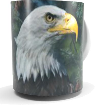 Fir and Feathers Eagle Coffee Mug by Carl Brenders