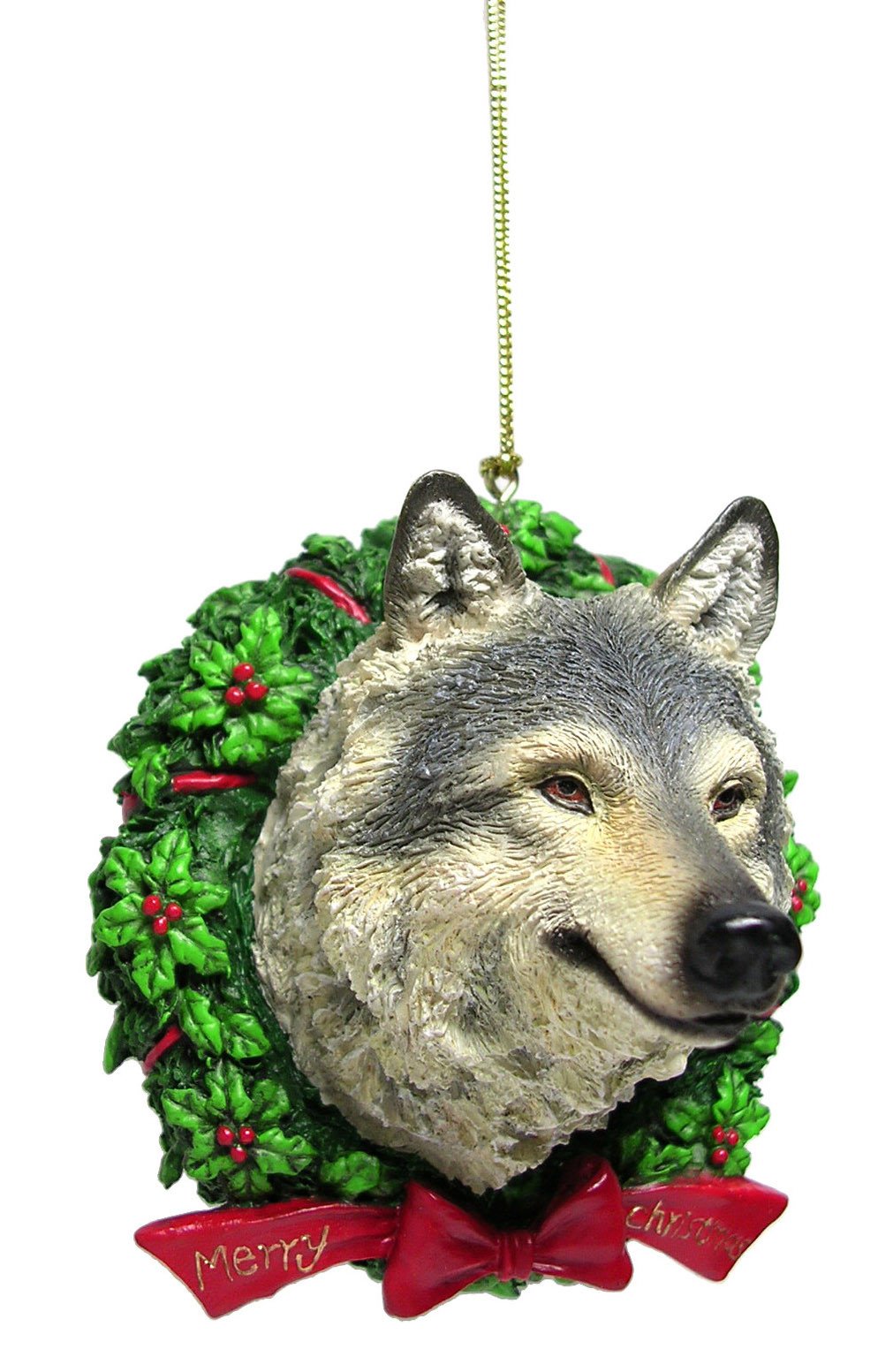 Wolf Bust Christmas Ornament