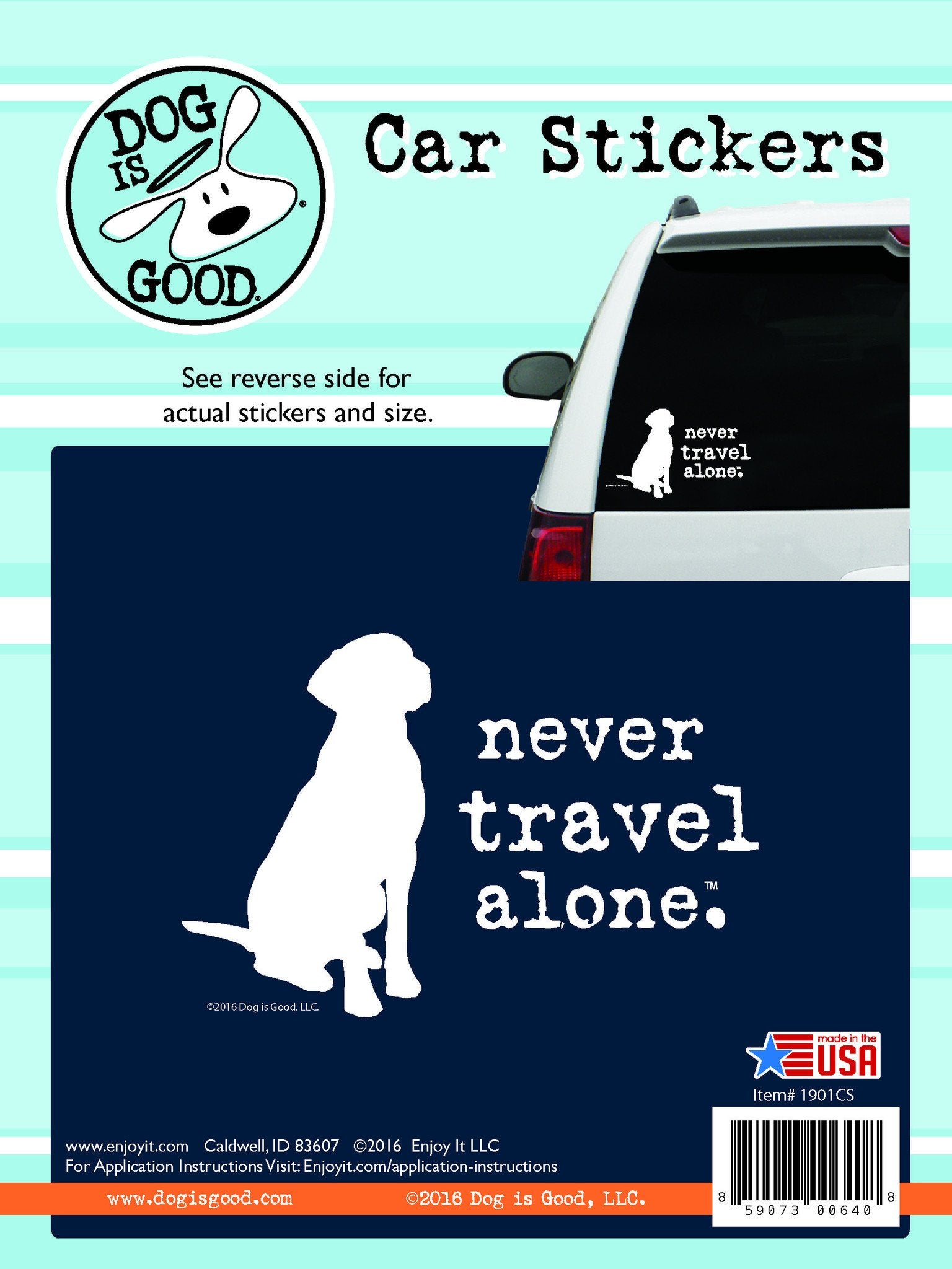 never travel alone dog sticker