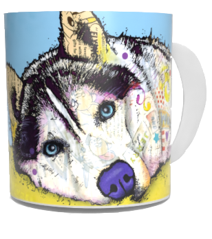 Husky Coffee Mugs by Dean Russo