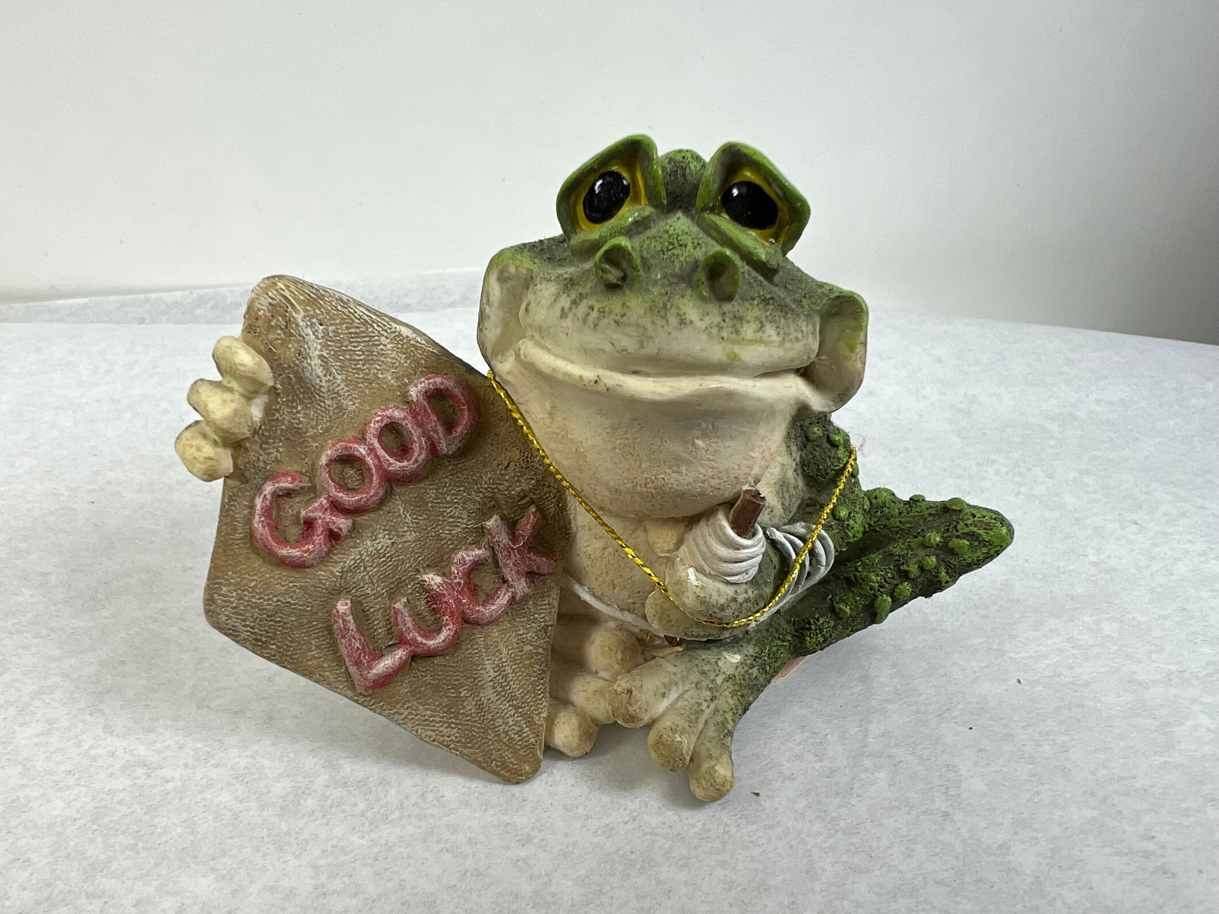 " Good Luck " Message Frog with Kite