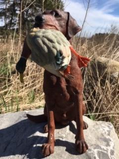 Labrador with Mallard Sculpture