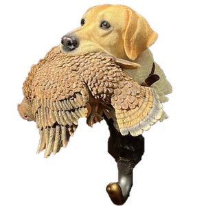 Yellow Lab with Grouse Coat Hanger