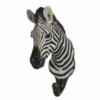 HOOK NOOK! Animal Head Coat Wall Key Chain Towel Hanging Zebra
